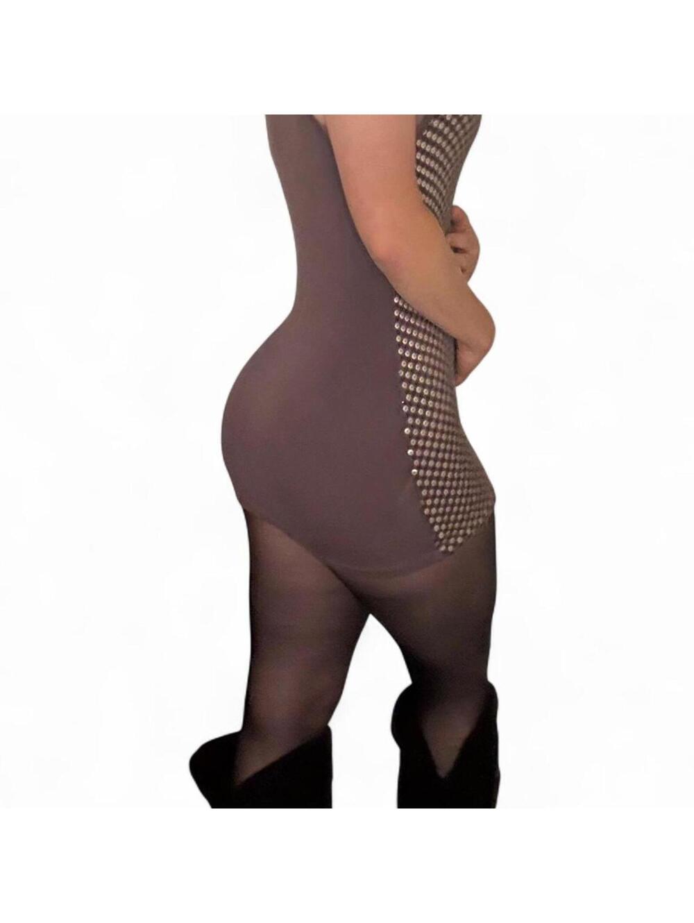 🤎 y2k bodycon purple / brown MINI dress 🤎